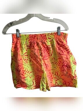 Vintage Pinwheels Neon Shorts M Medium Fish Graphic Print 100% Cotton Made in US